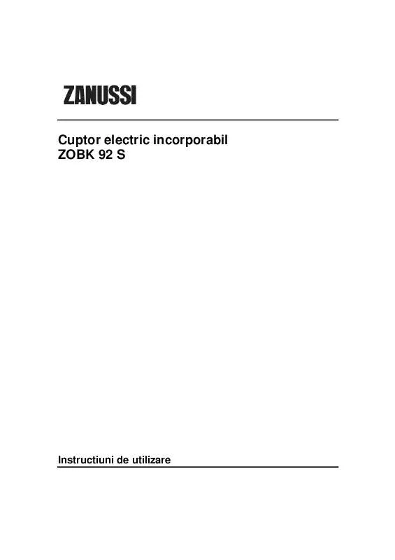 Mode d'emploi ZANUSSI ZOBK92SX