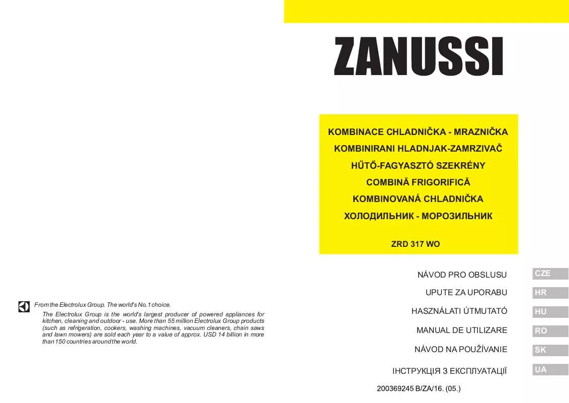 Mode d'emploi ZANUSSI ZRD317WO