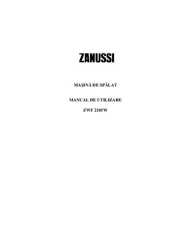 Mode d'emploi ZANUSSI ZWF2105W